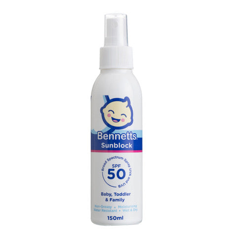 Bennetts Sunblock SPF50 150ml