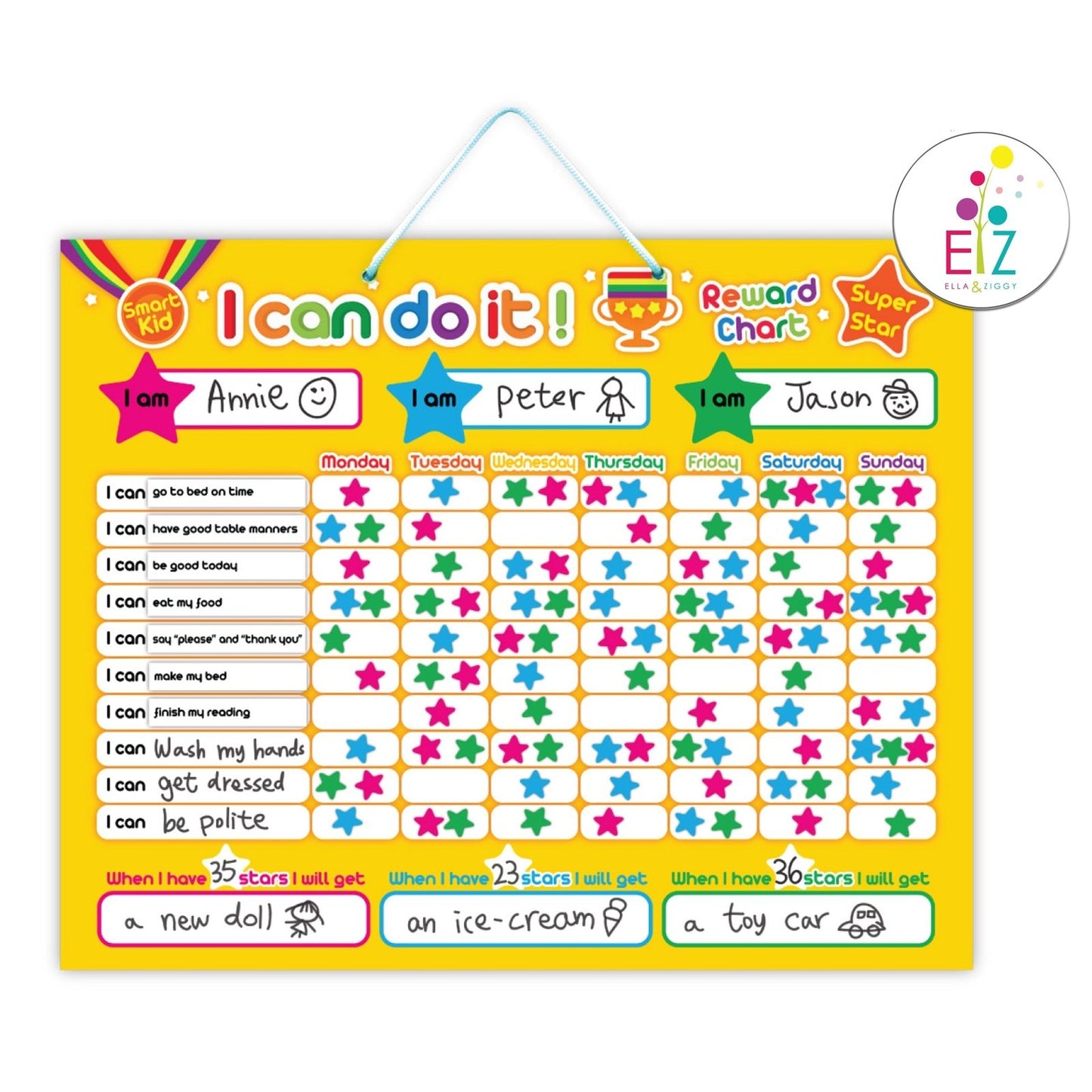 Magnetic Interactive Learning Board- I Can Do It Reward Chart